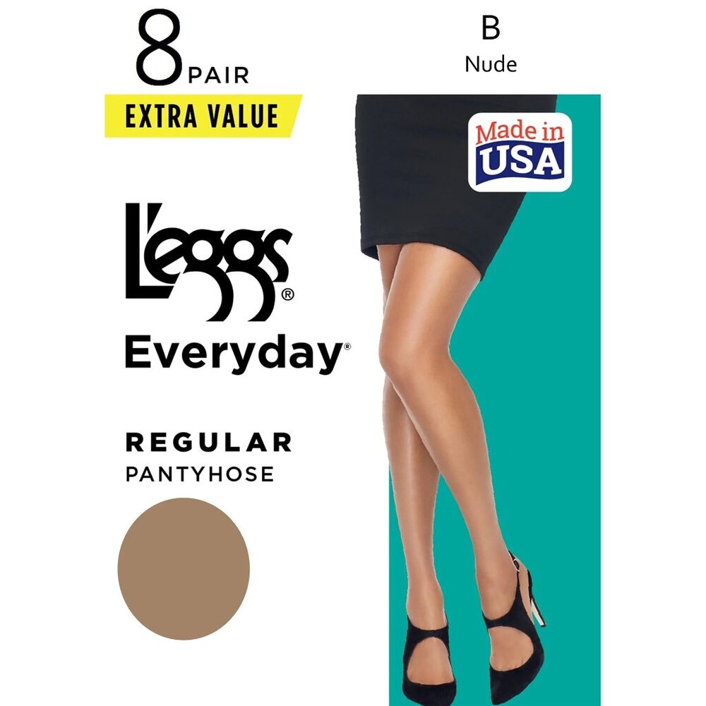 NEW Unopened L'eggs Brand Everyday NUDE Regular Pantyhose, 8 Pack, Size B
